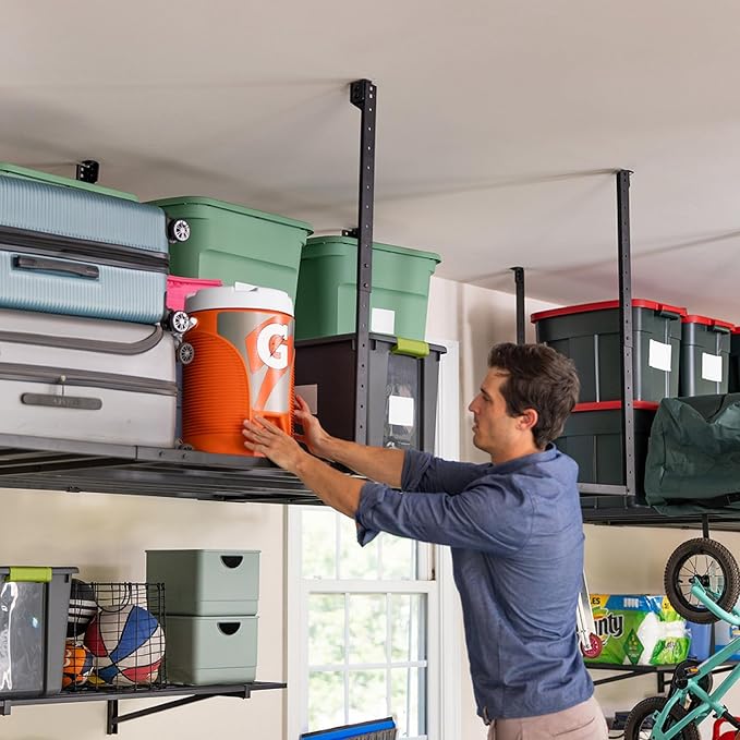 StoreYourBoard 4 x 8 Overhead Garage Storage Rack, Ceiling Shelf Overhead