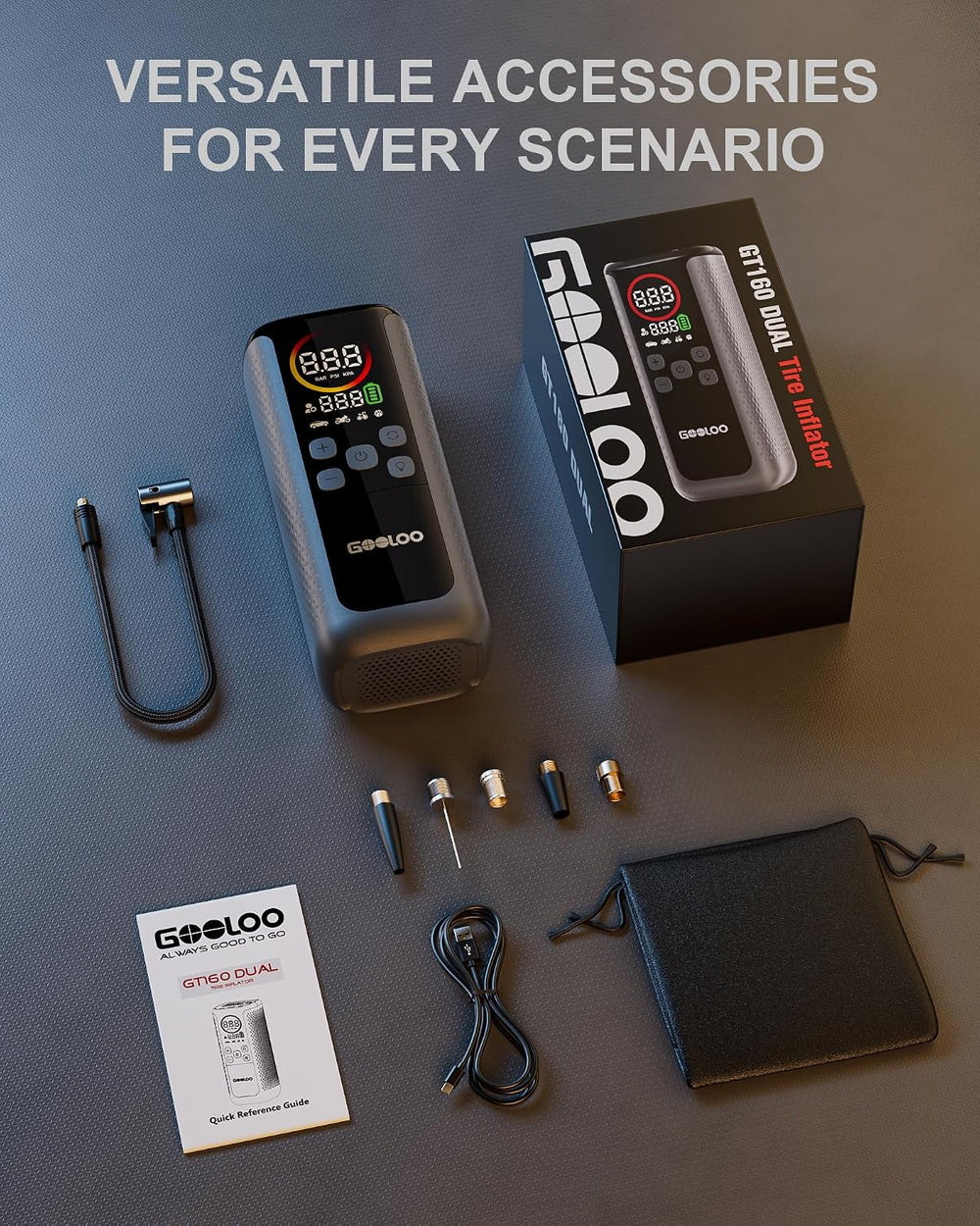 GOOLOO GT160 DUAL Heavy-Duty Tire Inflator Portable Air Compressor