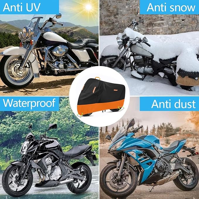 Motorcycle Cover 300D Oxford Motorcycle Covers Waterproof Outdoor Storage Fit