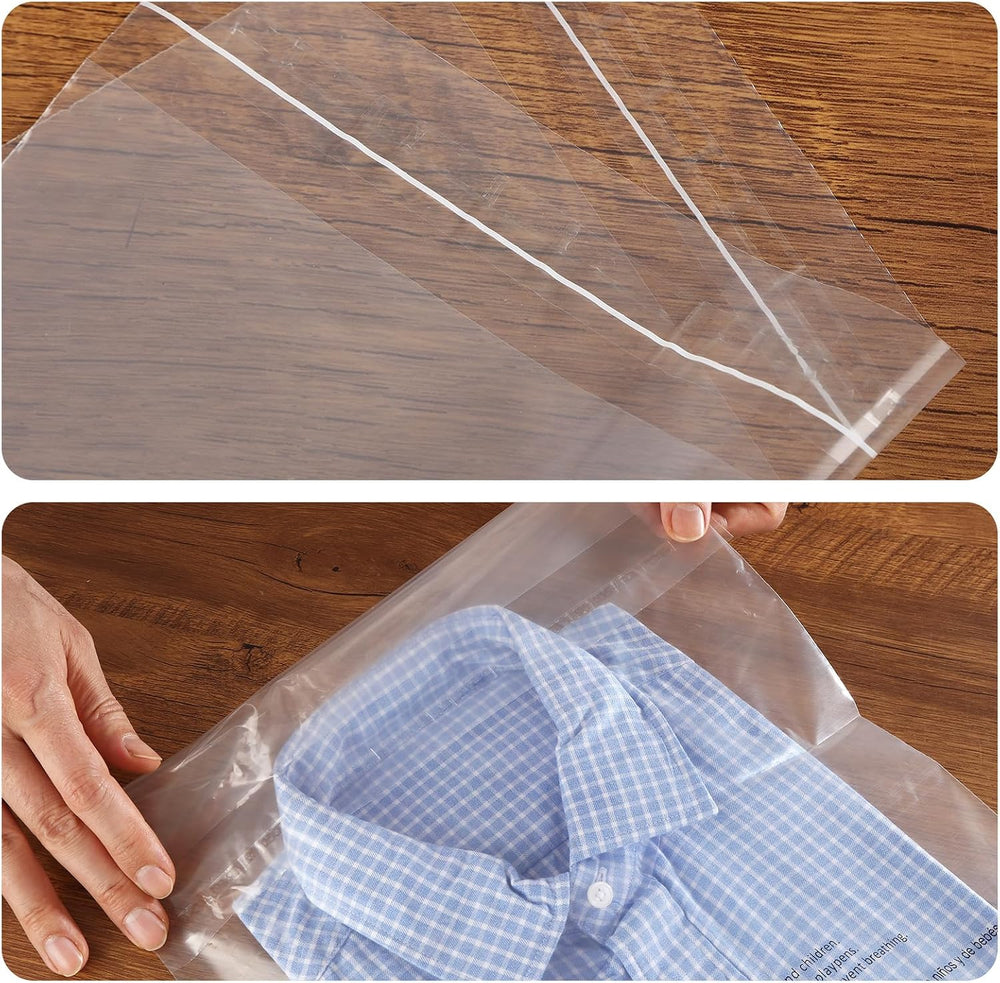 iMailer - 1000 Count - 8" x 10" Clear Poly Bags with Suffocation Wa...