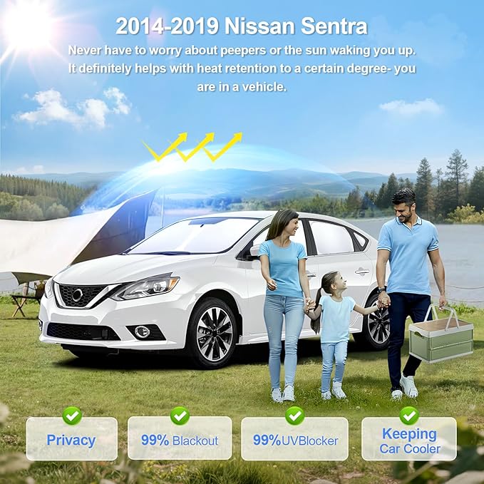 8pcs Car Window Shades for Nissan Sentra 2014-2019 Accessories, Windshield Side