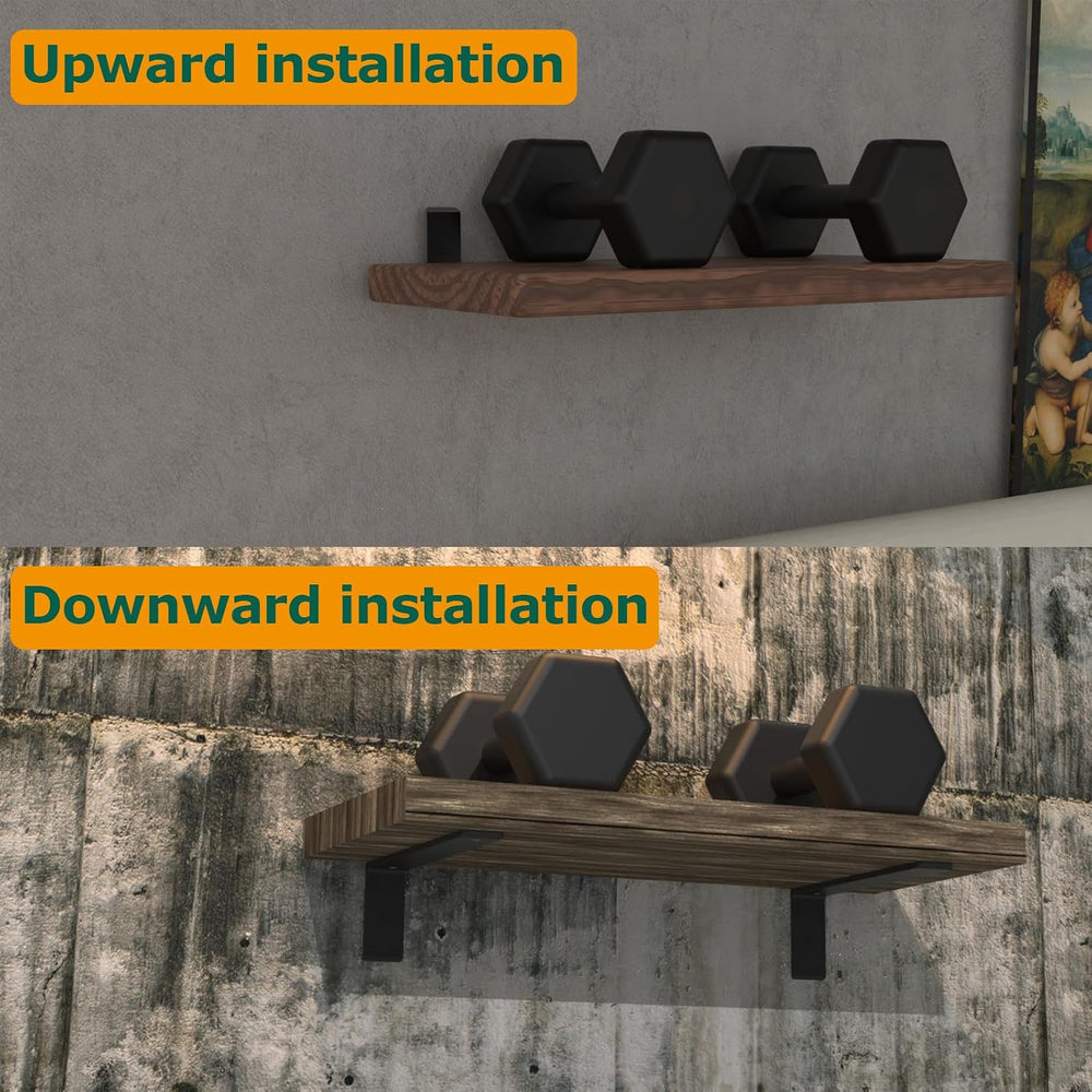 4 Pack 18inch Countertop Support Brackets,Black Shelf Brackets,Heavy Duty Ind...