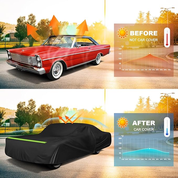 QUNSUNUS Waterproof Car Cover for Ford Galaxie 500/XL/Starliner/Fairlane