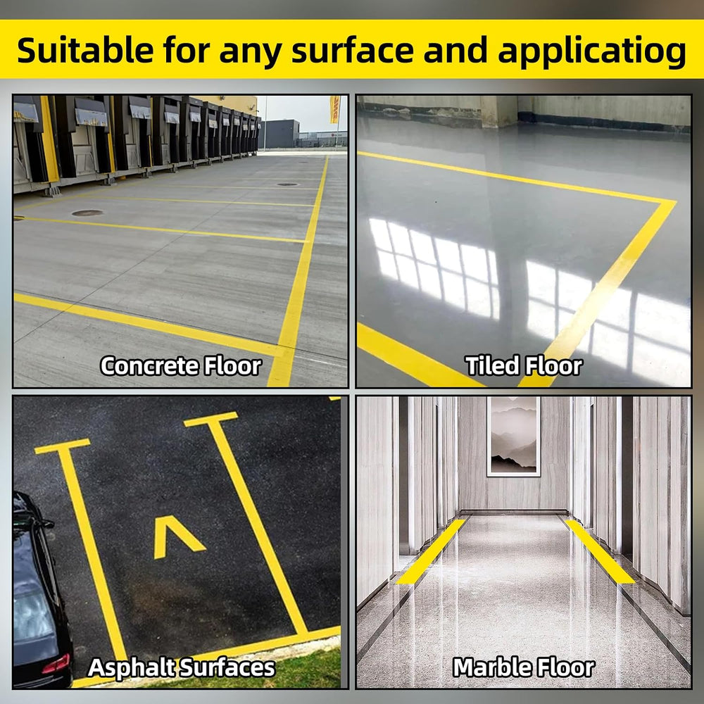 Yellow Floor Marking Tape, 1.1mm Extra Thick Adhesive Industrial Safety Tape,...