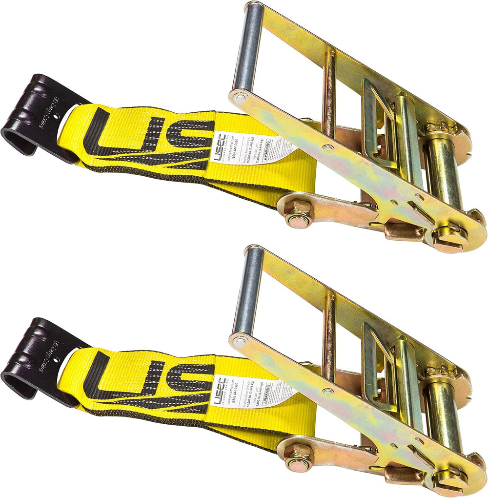 US Cargo Control 4 Inch x 11 Inch Fixed End, Zinc-Coated Ratchet and Black Fl...