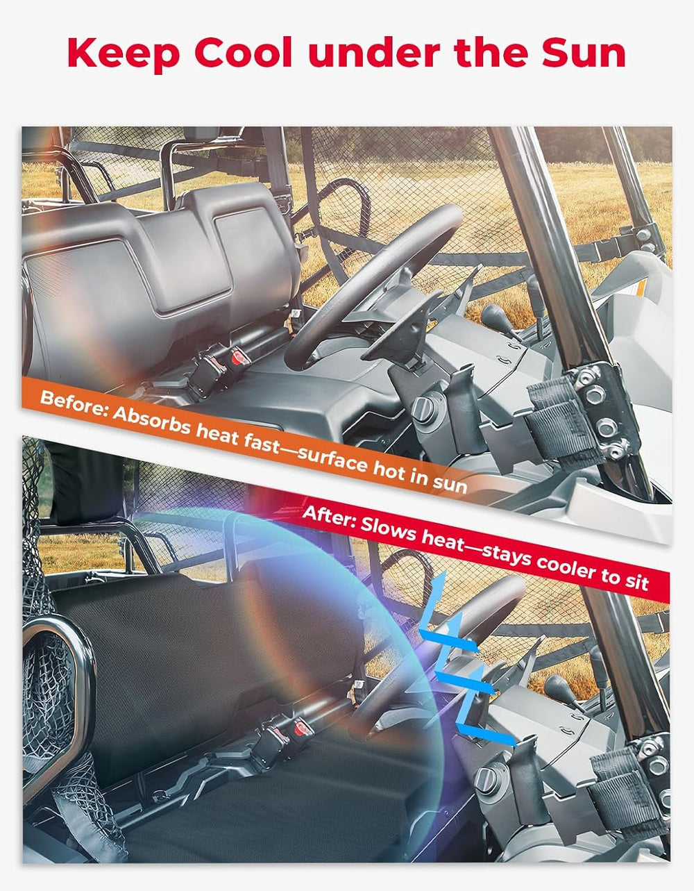 KEMIMOTO UTV Seat Covers Compatible with 2014-2025 Pioneer 700 700-4, UV Scra...