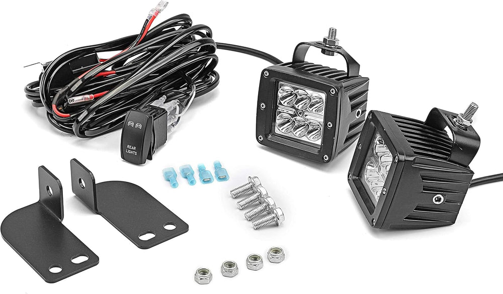 Dasen LED Light w/Wiring Mount Bracket kit Rear Roll Cage Spotlight 3 Inch 24...