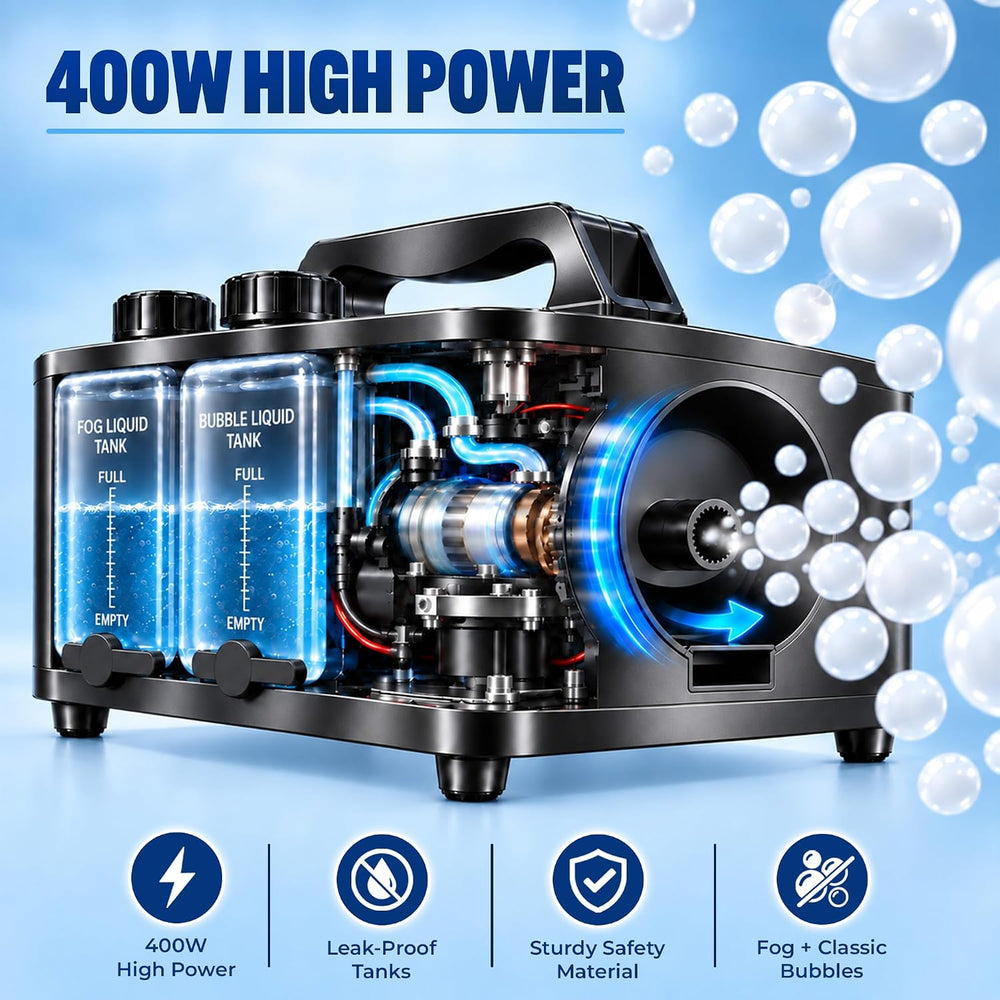 Fog Bubble Machine - High Powered Smoke Bubble Machine for Halloween Party