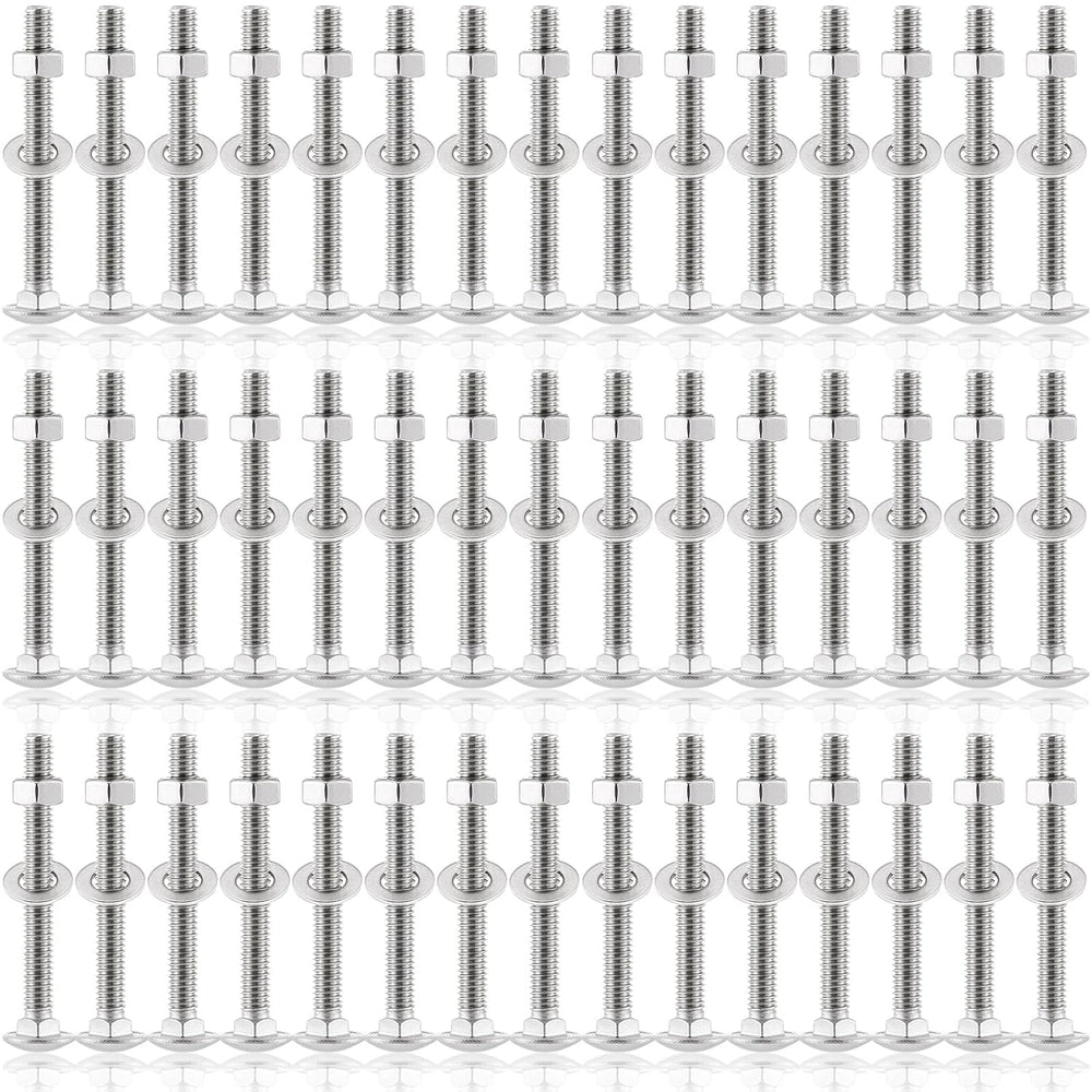 Zonon 50 Sets 5/16-18 x 2-1/2" Carriage Bolts and Nuts Kit,Silver