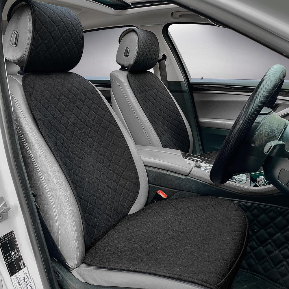 BOPUOVRE Linen Front Car Seat Covers Breathable Fabric