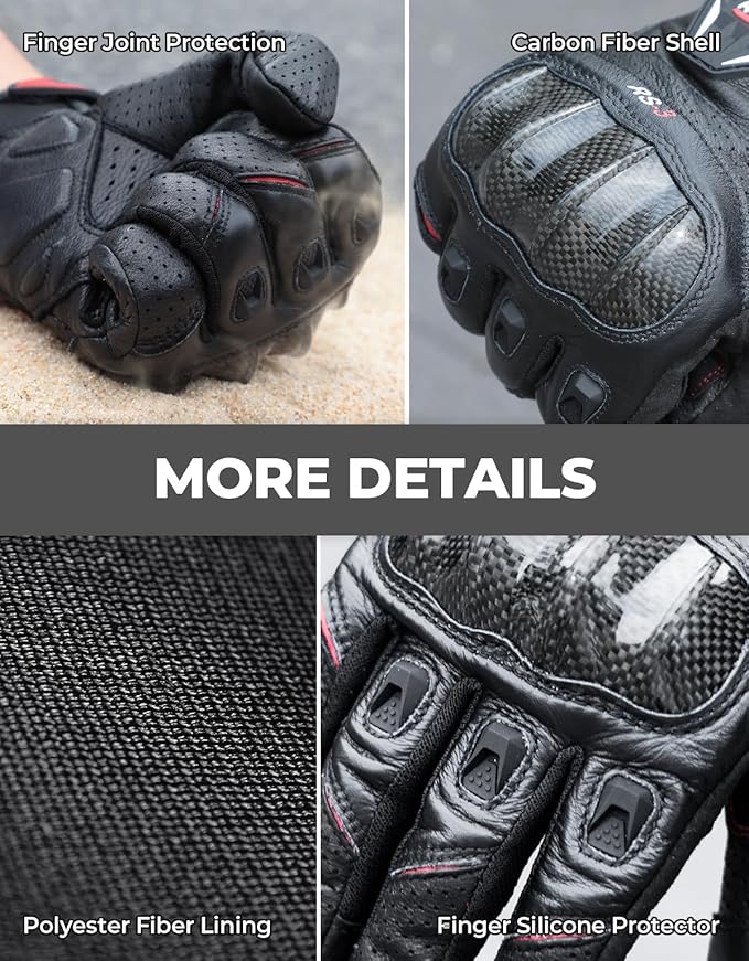 KEMIMOTO Sheepskin Leather Motorcycle Gloves