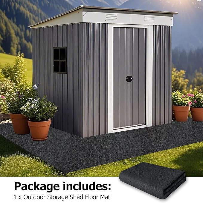 Outdoor Storage Shed Floor Mat, 8.2*10.2FT Waterproof Washable Garden Flooring