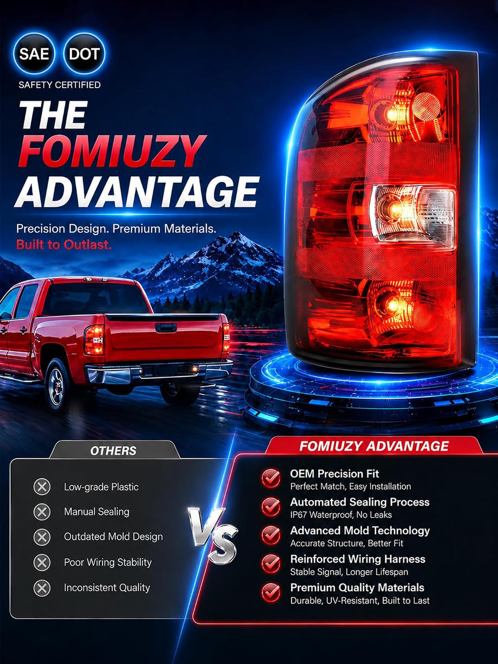 Tail Lights Assembly Fit 07-13 Chevy Silverado 1500 2007 2008 2009 2010 2011 ...