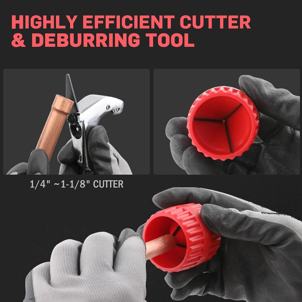 Wisscool HVAC Flaring Tool Kit, Tube Cutter, Deburrer, 3/16"-3/4"