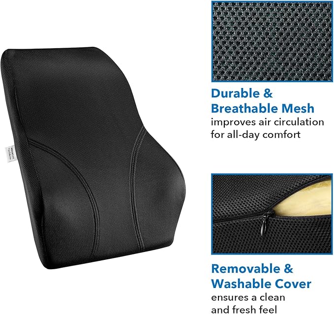 Mount-It! Office Chair Cushion, Lumbar Support Pillow