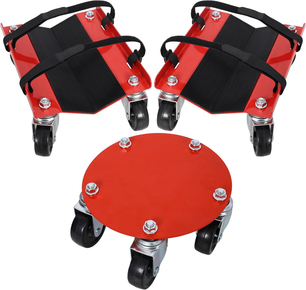 Snowmobile Dolly Heavy Duty V-Slide with 2.5" Swivel Casters & Rubbe...