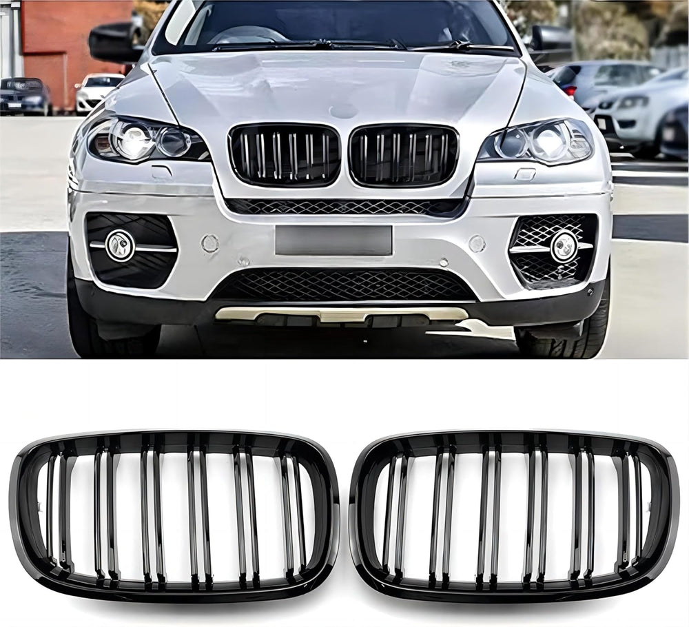 X5 E70 Black Front Kidney Grill Fit for 2007-2014 BMW X5 E70 X6 E71 | Gloss B...