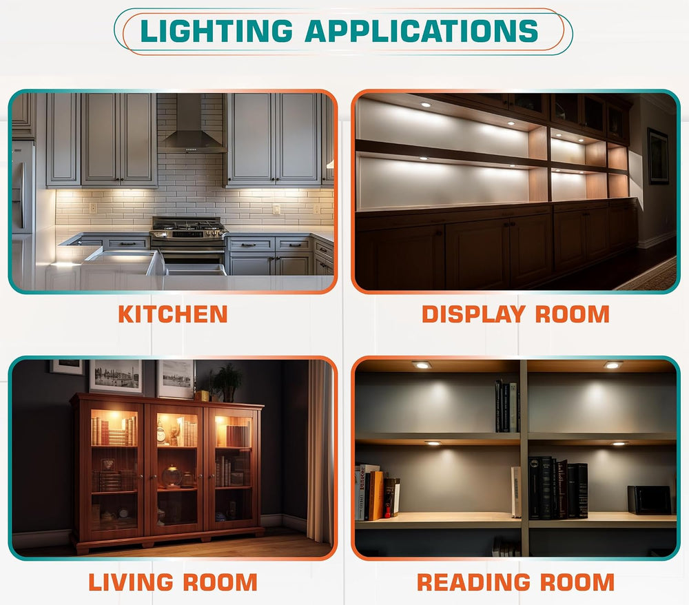 Small LED Puck Lights for Uplight or Downlight, 120V Hardwired & Plug in ...