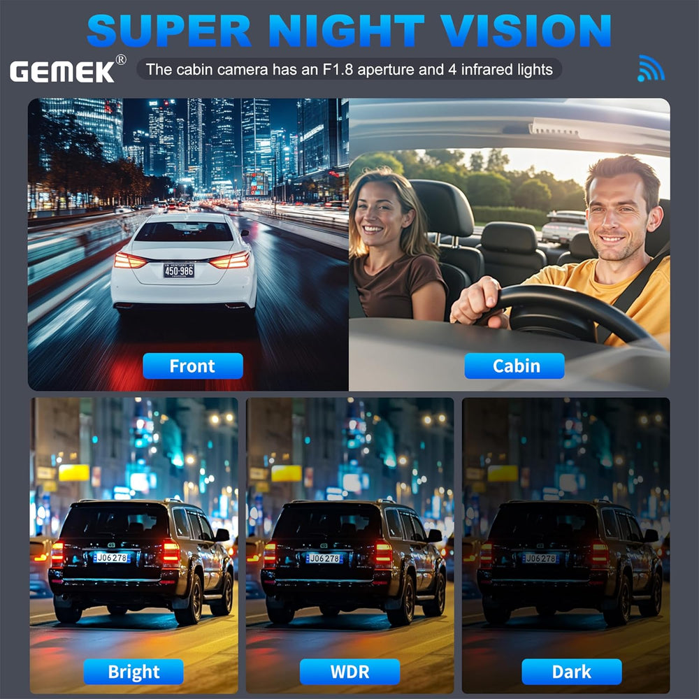 360 Degree View 4 Channel Dash Cam 5G WiFi & App Control, GEMEK 2K Front ...