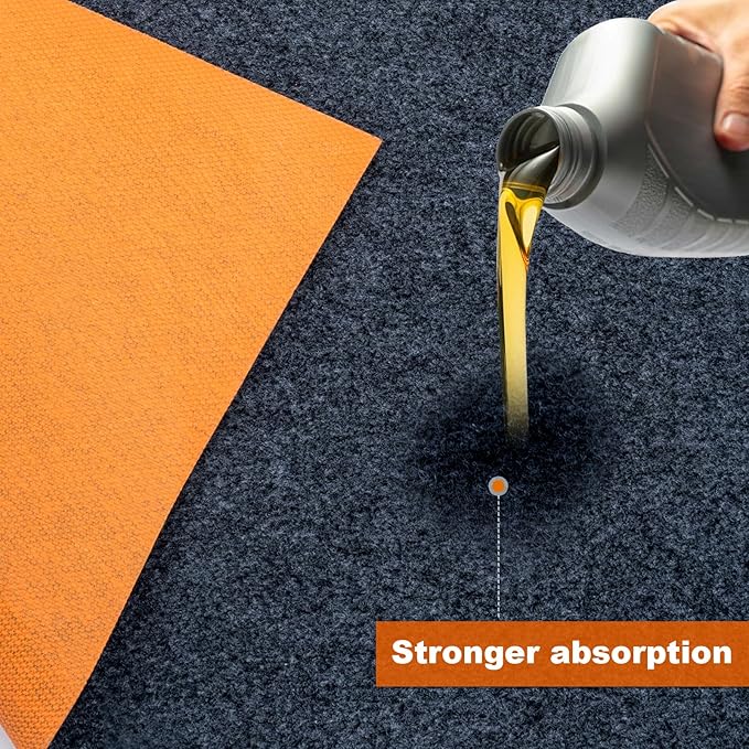 17 * 7.4 Ft Heavy Duty Oil Spill Mat, 6.5mm Thickened Extra Large Garage Floor