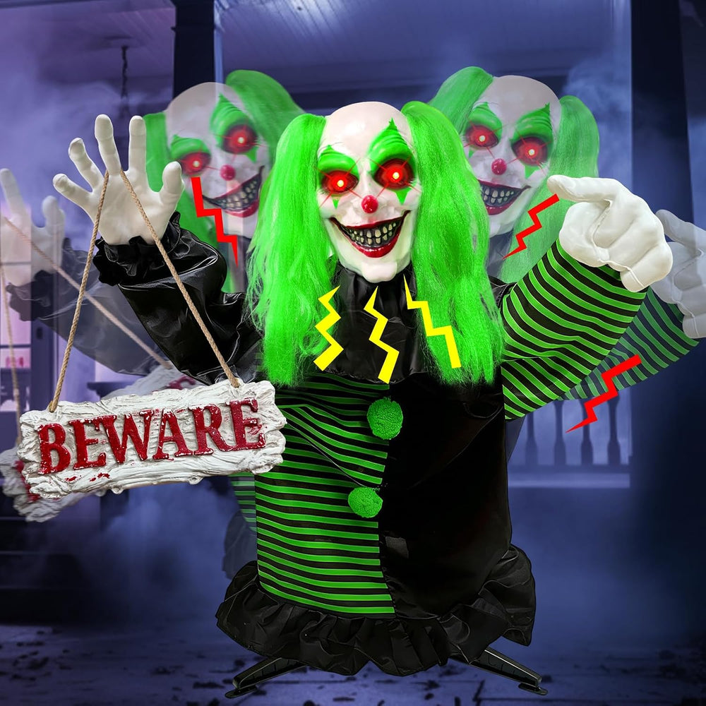 3 Ft Halloween Animatronics Groundbreaker Decorations Outdoor Scary Clown