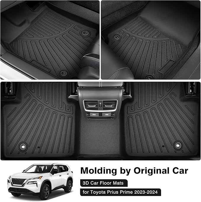Powerty Floor Mats for 2021-2023 2024 2025 Nissan Rogue Accessories All Weather