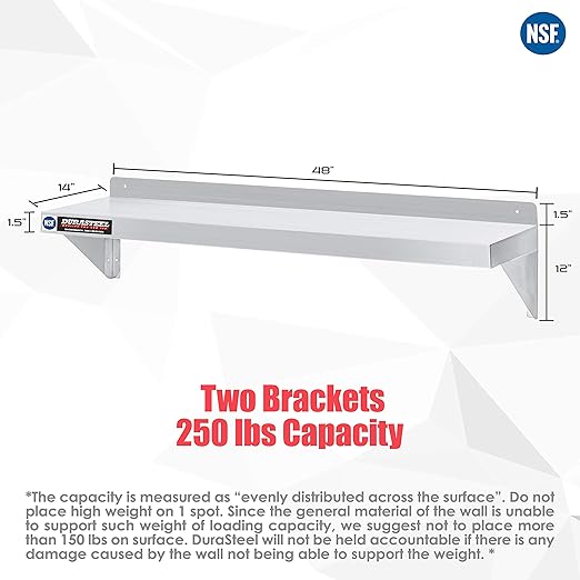 DuraSteel Heavy Duty Wall Mount Shelf