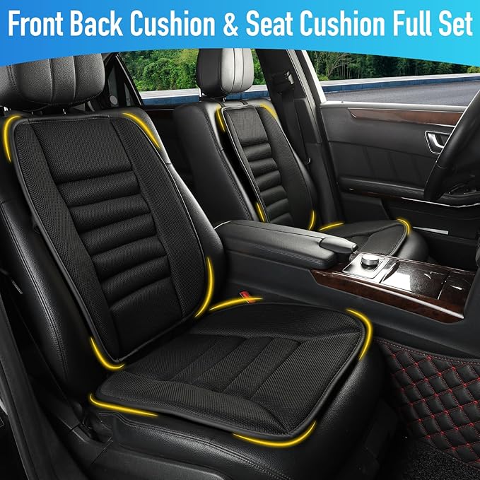 Car Seat Cushion with Back Support Pillow, Comfy Lumbar Support & Seat Cu...