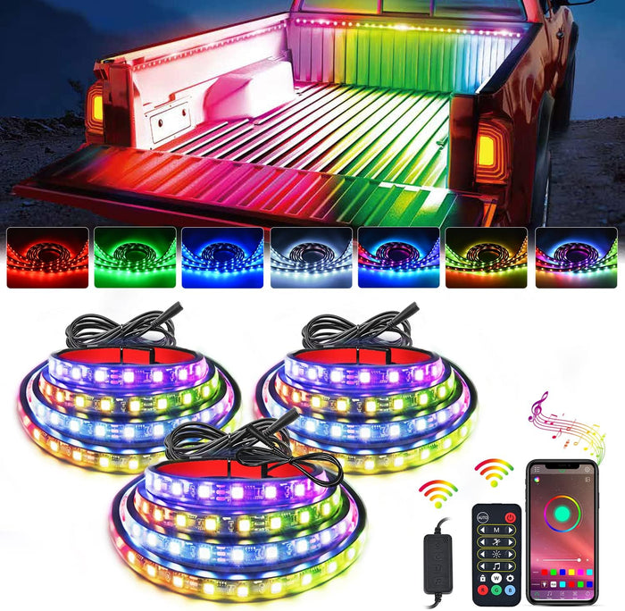 Nilight Truck Bed Light Strip RGB-IC LED Bar (3PCS)