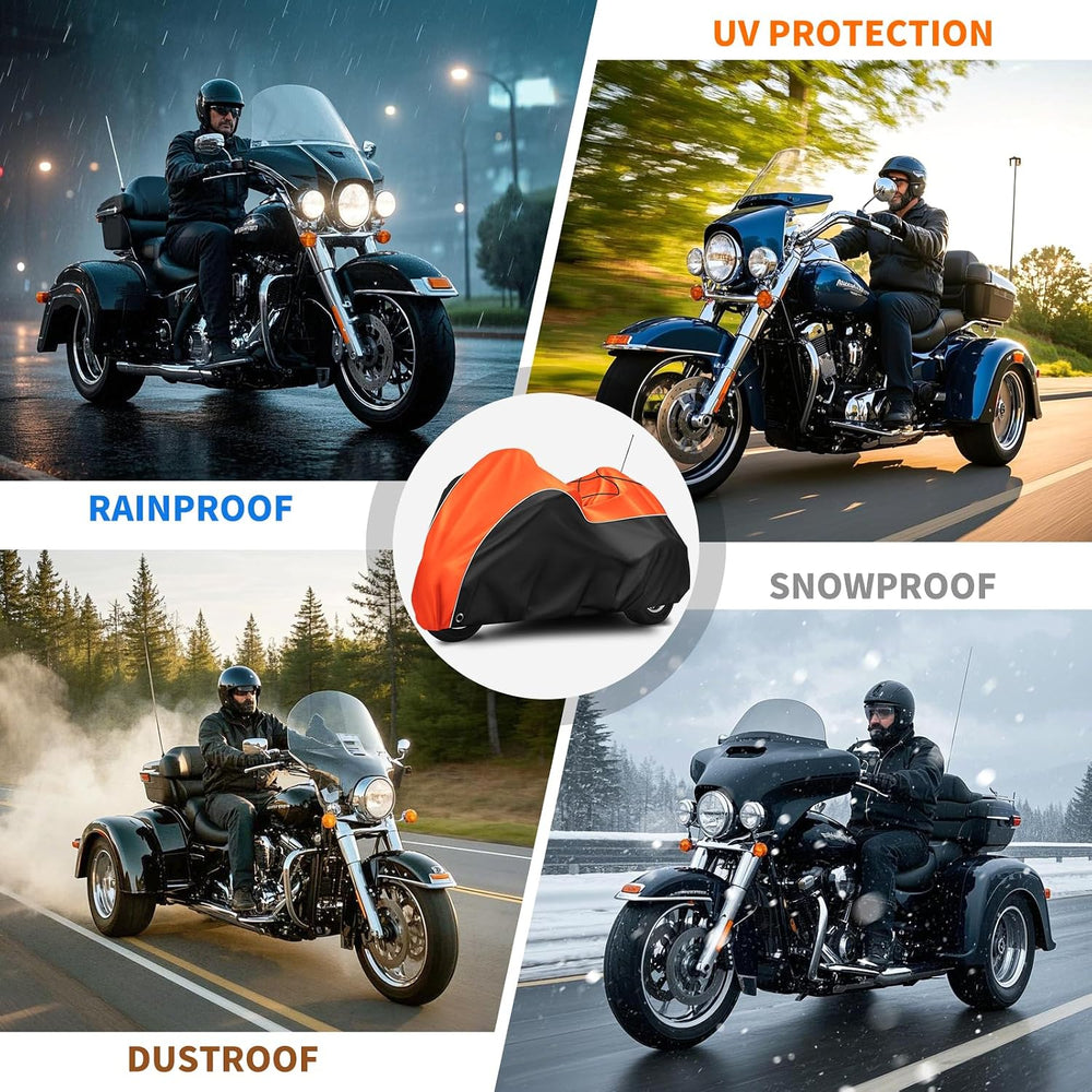 COVERVIN Trike Cover, Waterproof 3 Wheel Motorcycle Cover for Harley Honda Go...
