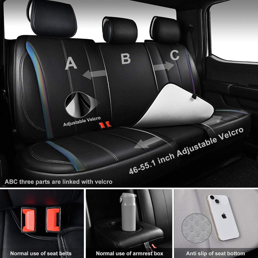 CAR PASS Nappa Leather Car Seat Covers, Durable Waterproof Luxury Universal f...