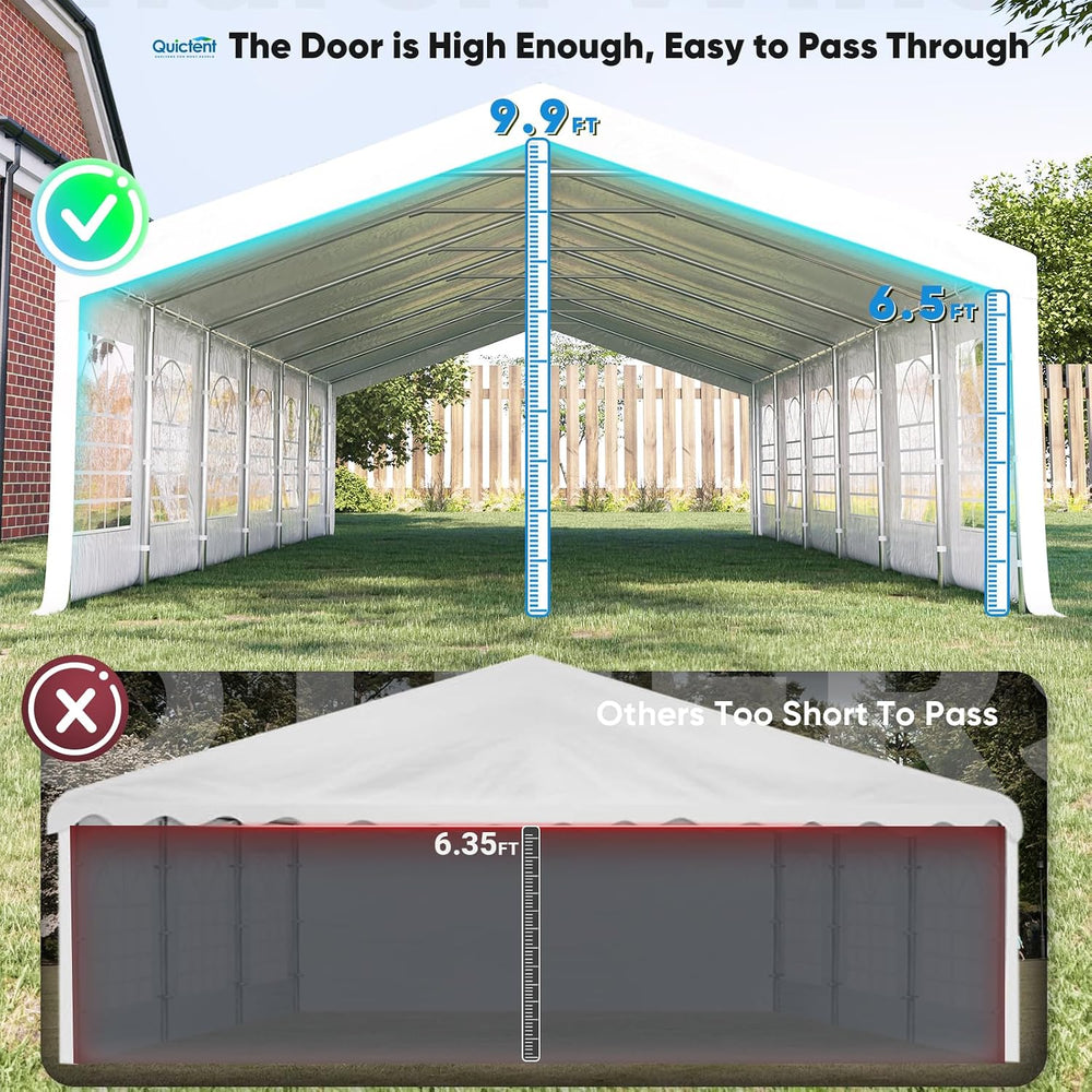 Quictent 20'x40' Heavy Duty Party Tent Outdoor Canopy with Church Win...