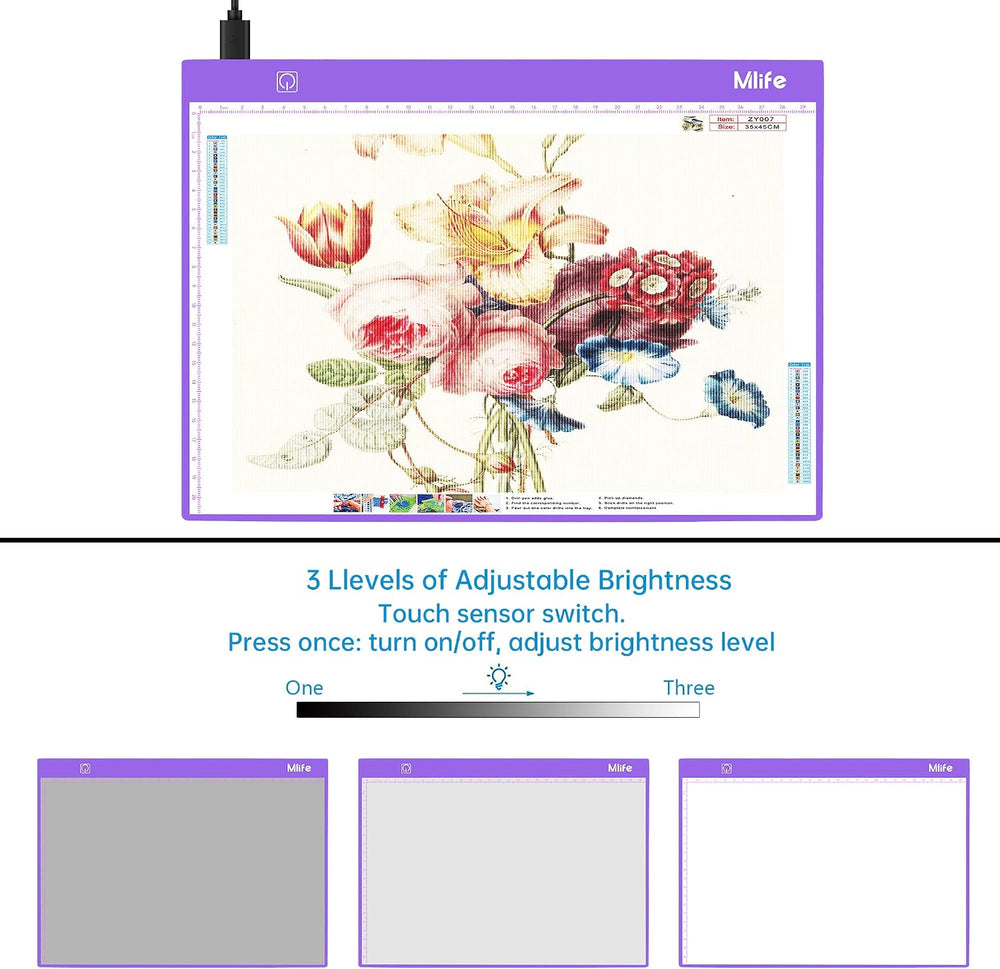Mlife Diamond Art Painting Storage Boxes,1 Diamond Painting A4 Light Box Trac...