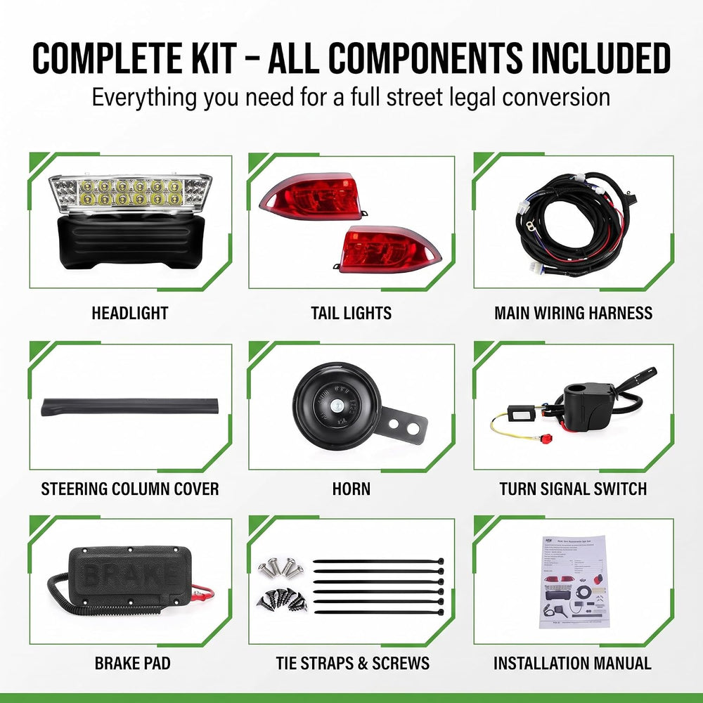 10L0L Golf Cart Light Kit for Club Car Precedent Gas and Electric 2004-2018