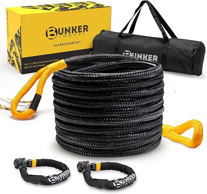 BUNKER INDUST 1"×30ft Kinetic Recovery Rope
