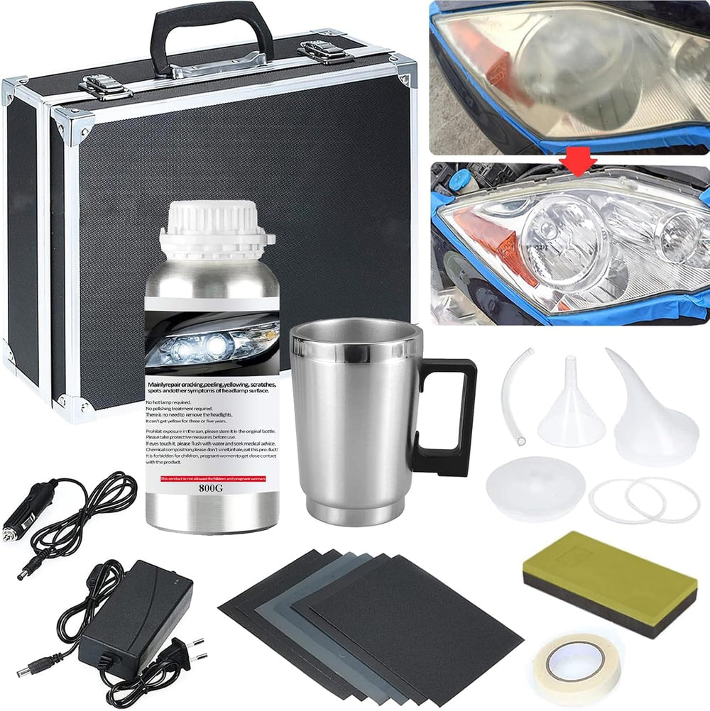 Pmbqifay Headlight Restoration Kit, Car Headlight Polish Repair Renovation Ki...