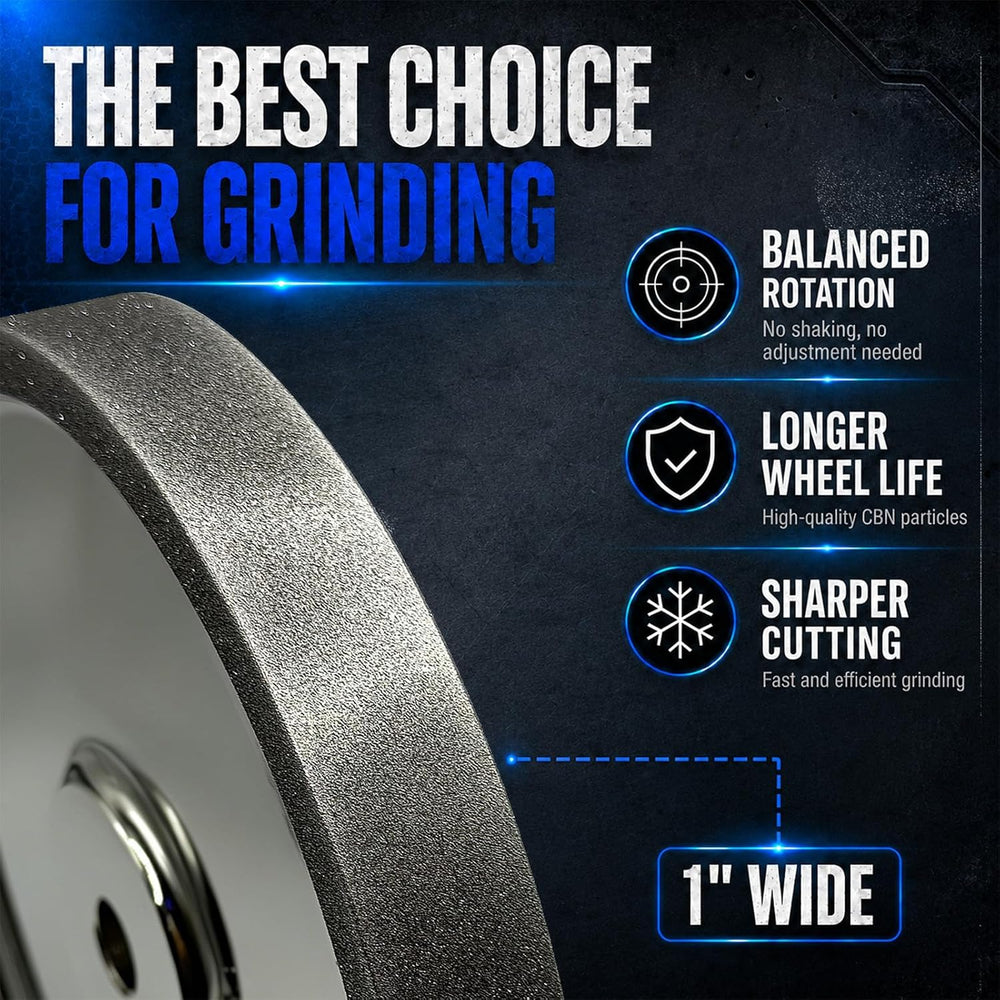 6 Inch CBN Grinding Wheel for Bench Grinder, 1/2" Arbor, 1" Wide, 1...