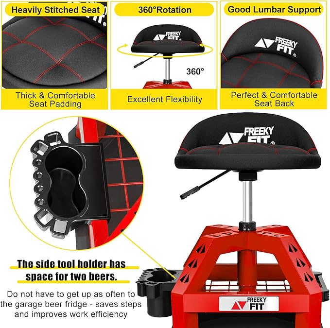 Rolling Shop Stool for Garage