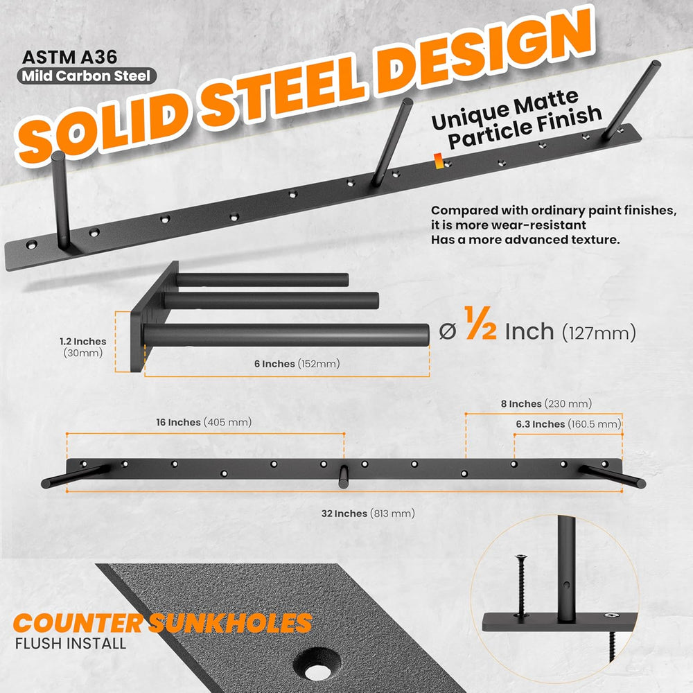 BATODA Hidden Shelf Brackets for Floating Shelves, 32", Steel, Pack of 2