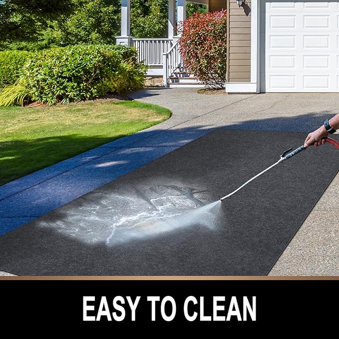 Oil Spill Mat, 7.4 x 20 Ft, Premium Absorbent Oil Pad. Contains Liquids