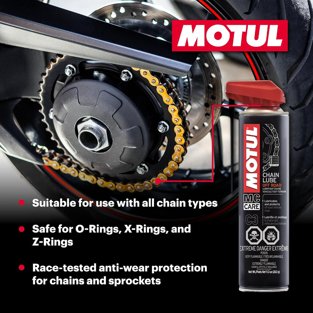 Motul Chain Care Kit Off Road - Complete Motorcycle Chain Maintenance System ...