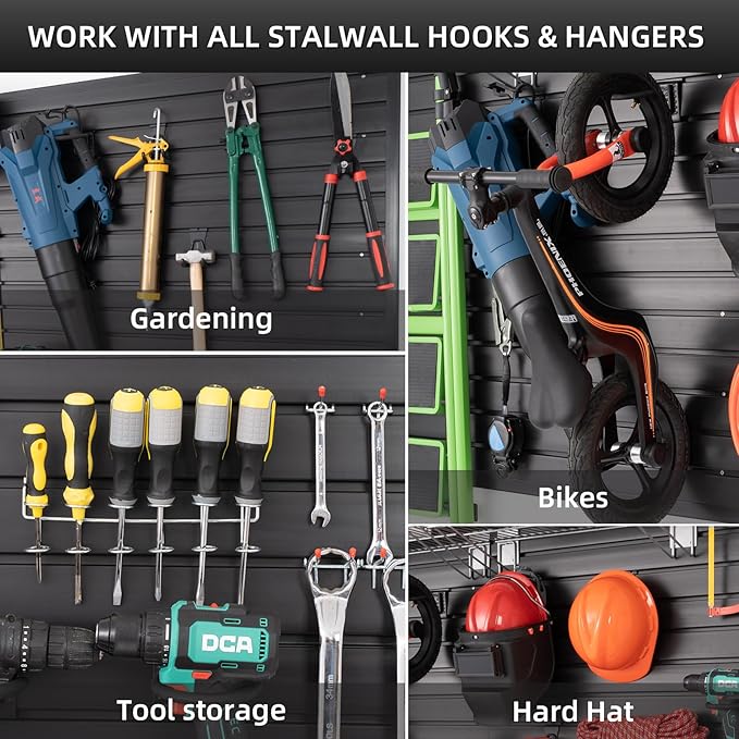 Slatwall Panel Garage Wall Organizer, Heavy Duty Wall Mounted Garage Slat Wall