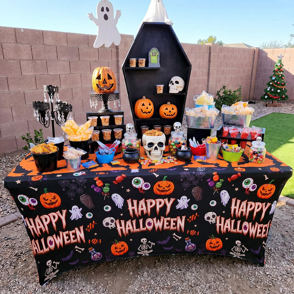 Batiyeer 2 Pcs 6ft Halloween Tablecloths Party Decorations