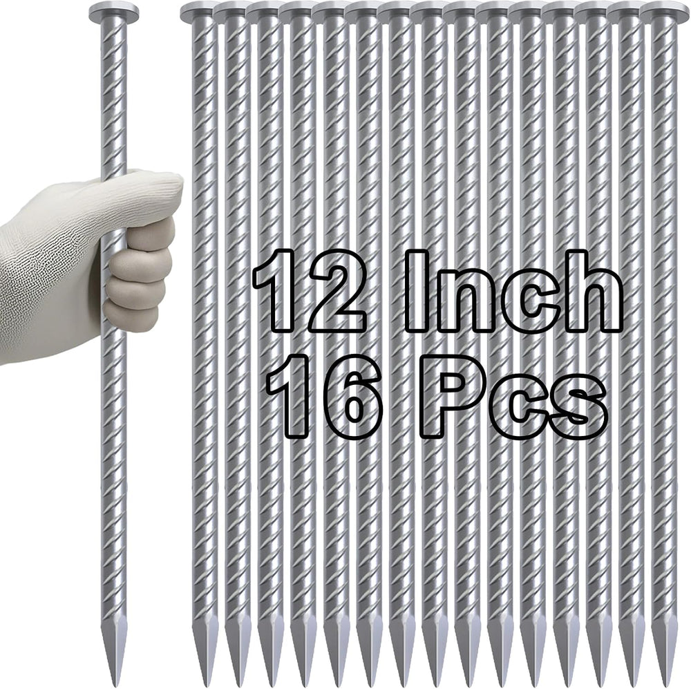 VVOKGO 12 Inch Rebar Stakes Metal Asphalt Anchoring Spikes Ground, 1/2 Inch