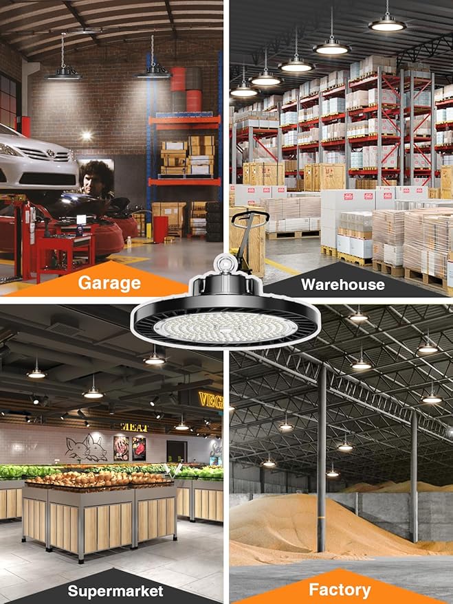 UFO LED High Bay Lights 5000K 150W 6 Pack, Led Shop Lights Commercial Bay