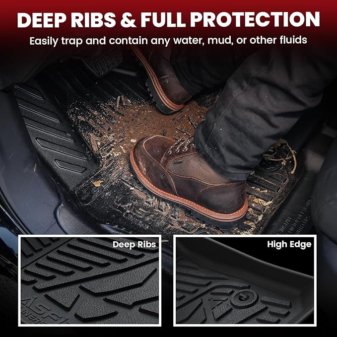 LASFIT Floor Mats 2014-2018 for Chevy Silverado/GMC Sierra 1500, 2015-2019