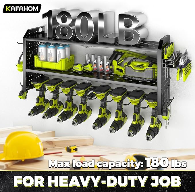 KAFAHOM Power Tool Organizer,Large 8 Drill Holder Wall Mount