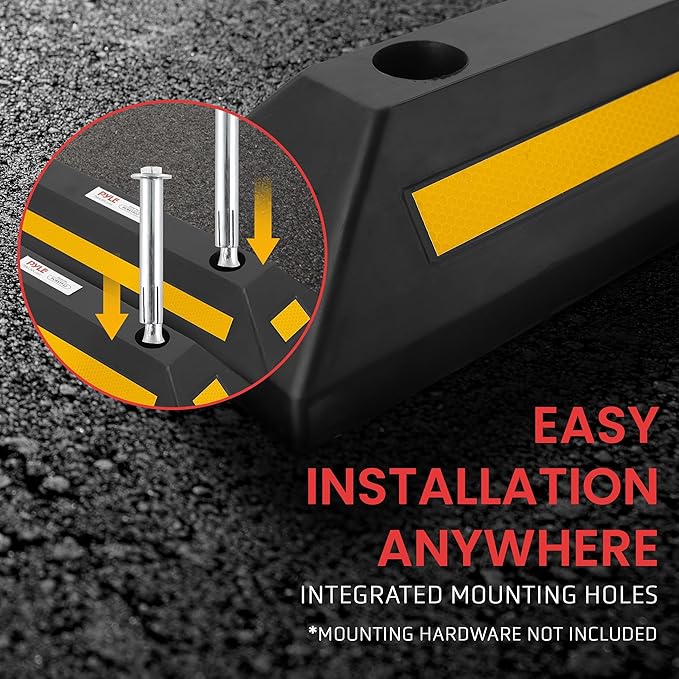 PYLE Garage Floor Stops for Vehicles (2PC)