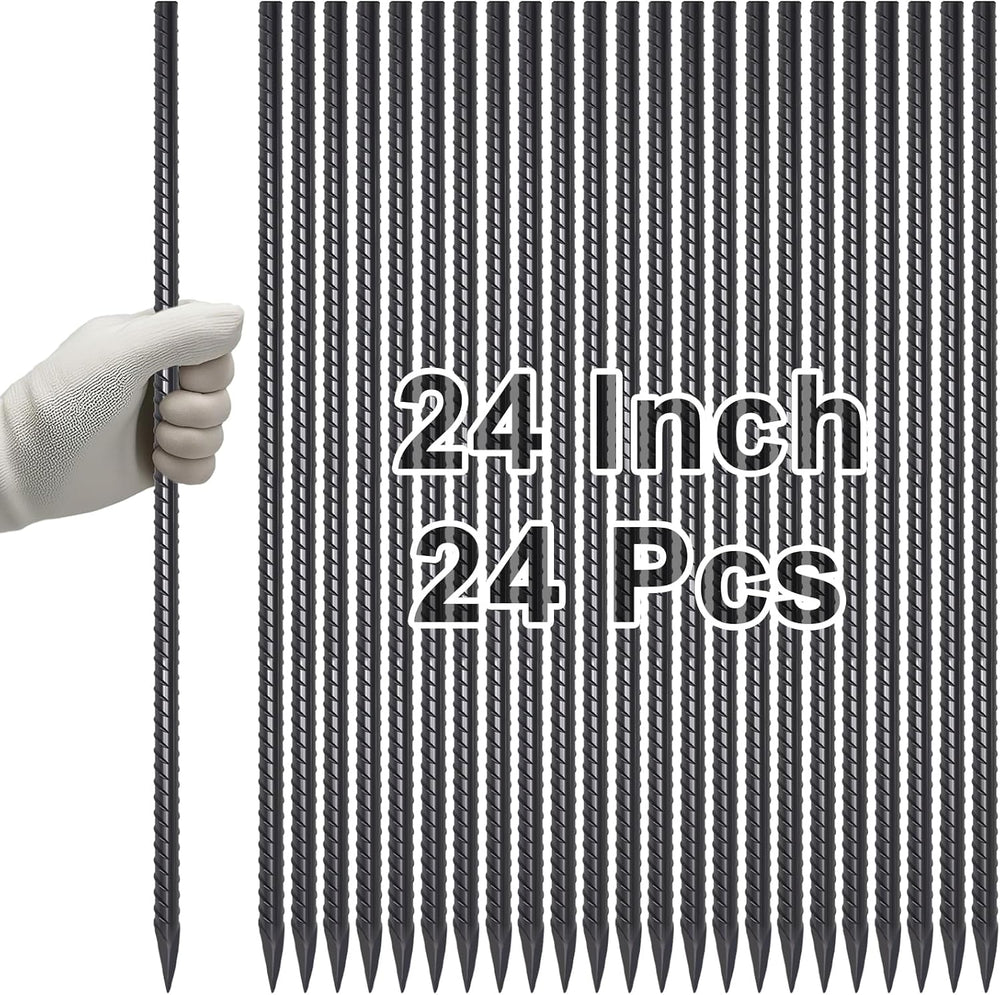 VVOKGO Rebar Stakes 24 Inch Ground Straight Concrete Form Stakes Heavy Duty