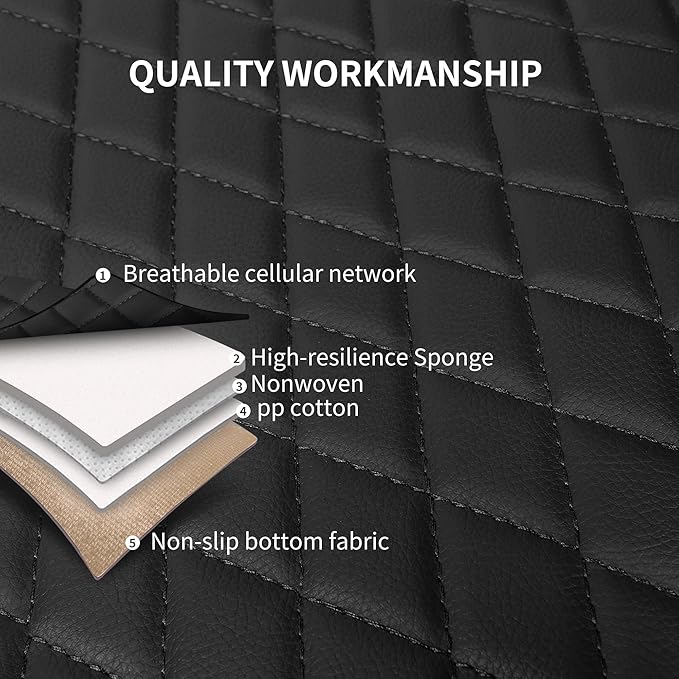 Leather Car Seat Covers, Breathable and Waterproof Seat Cover Full Set